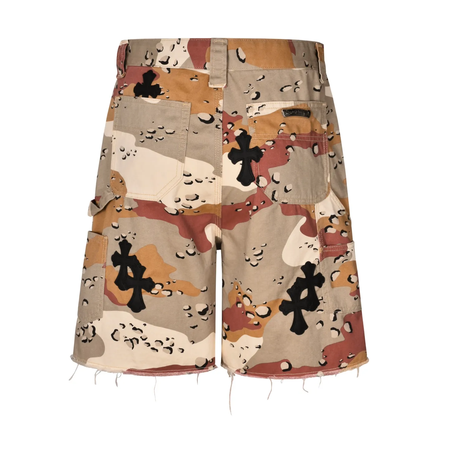 🅿️560 [Exclusive supply] CH Crouching Leather Camouflage Shorts (Red) Purchased and developed by a Los Angeles agent for US$2,980. This style is made of custom-made military canvas fabric, restored according to the original model 1:1, and printed with camouflage patterns. The customization period for the hem sex pattern stamp is 20 days, the minimum order is 1800 pieces, and the color plate is matched. The hardware buckles are all made of electroplated 925 silver material, the weight is perfectly restored, and they are aged and oxidized to black. Size:S-M-L-XL